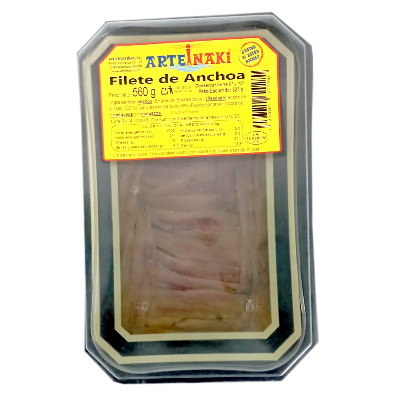 ANCHOA FIL. EN ACEITE 6/325grs. Escurrido 100 un/aprox