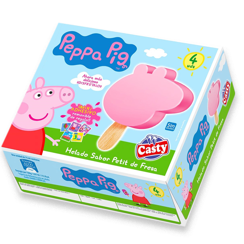 Helado fresa Pepa Pig Pack 4
