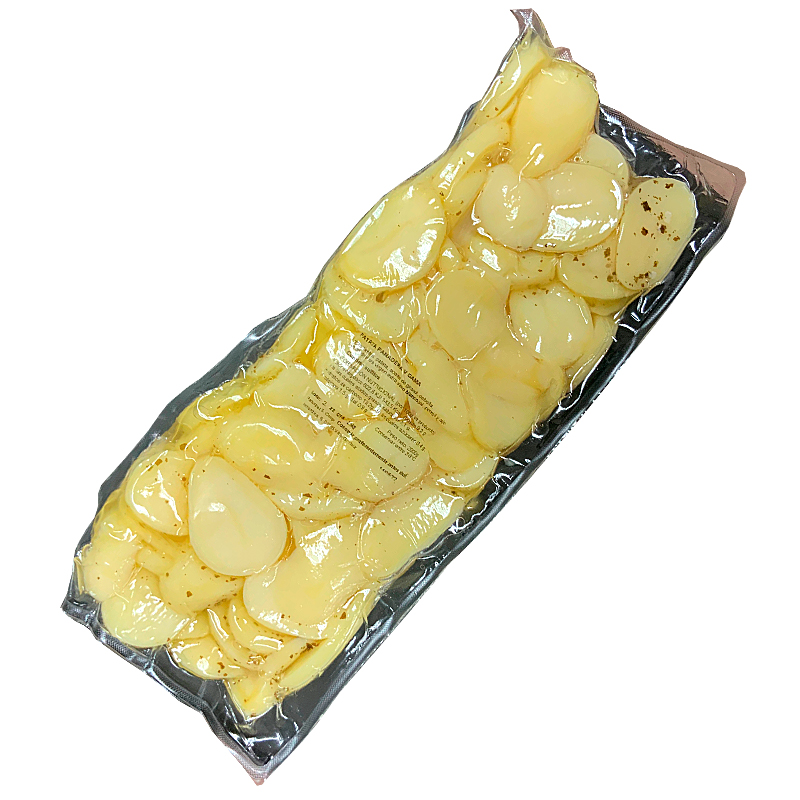 Patatas frescas panadera c/cebolla, aceite y vino cocidas al vacio