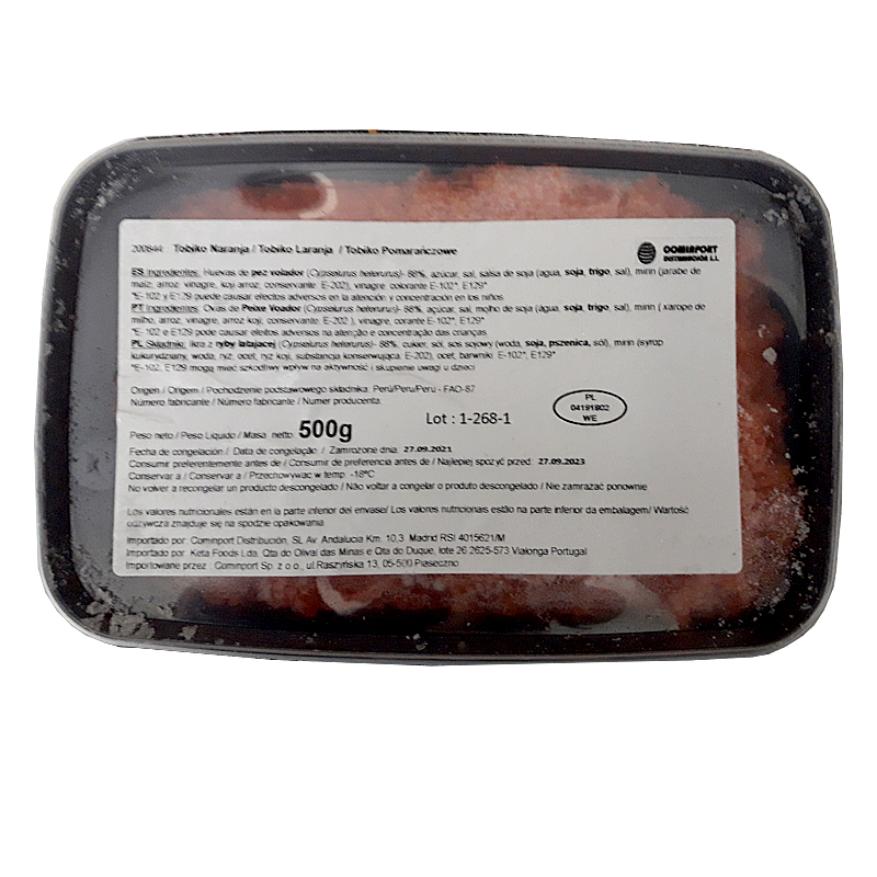 Huevas de Tobiko naranja congelada 2D