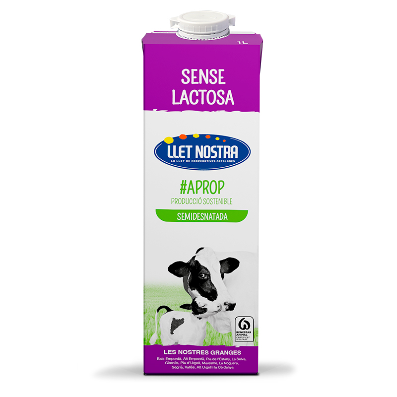 Llet semidesnatada sense lactosa