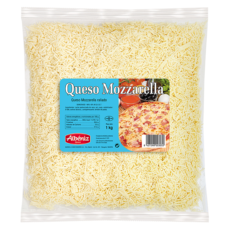 Queso rallado Mozzarella