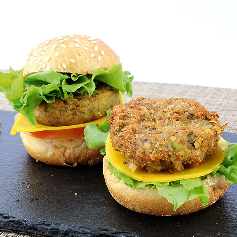 mburguesa vegetal de llenties amb menta