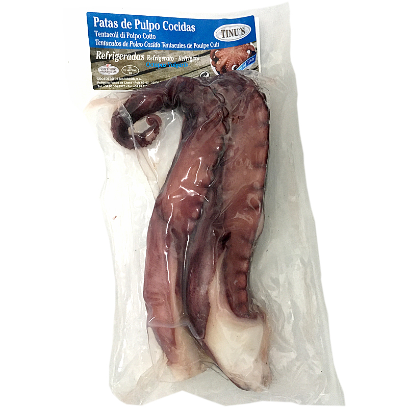 PULPO COCIDO 2 PATAS  Bolsa 350 gr/un