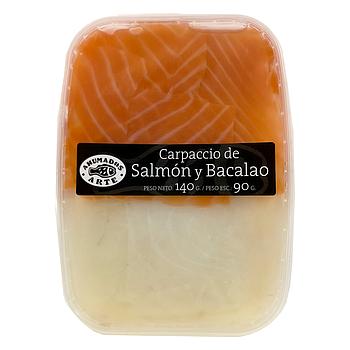 SALMON Y BACALAO CARPACCIO 140g PESO NETO (ARTE)